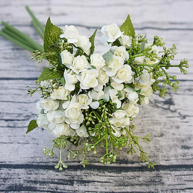 Decoratieve bloemen kransen bruiloft rozen boeket bruidsmeisjes kunstmatige huisbenodigdheden decoratie voor binnen- en buitenhoge kwaliteit