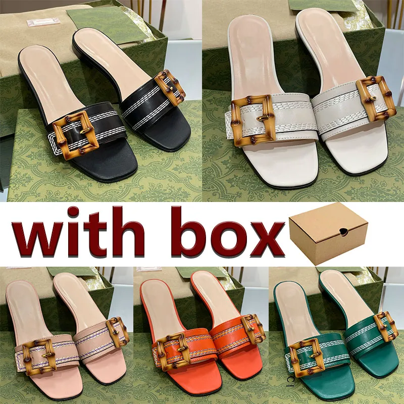 Luxury Bamboo Buckle Flip Flops: Non Slip Woven Leather Slides For Women,  Perfect For Spring And Summer, Comfortable And Fashionable With Soft Seam  And Open Toe Available In Sizes 35 40 From