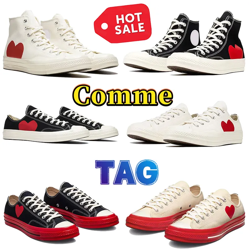 Designer Comme Casual Shoes Chucks All-Star 70 x män kvinnor canvas Sneakers Hi Black White high Flats Egret Röd Mellansula Blå Kvarts Grå platt tyg Sneakers 35-44 EUR