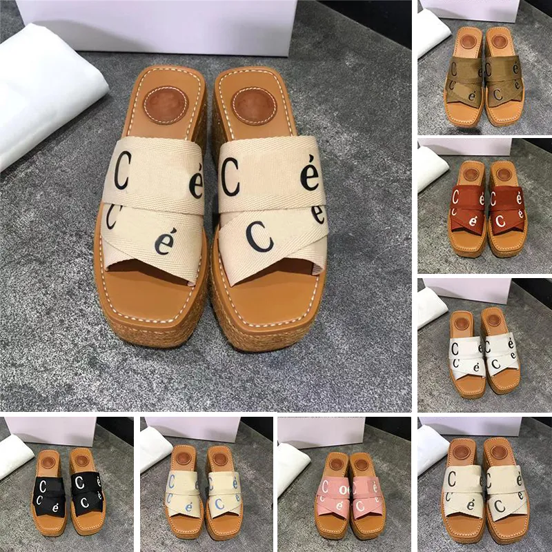 women woody slippers mules low high flat thick sole slippers sandals slides designer canvas summer white black sail lady beach flip flops shoes trainers sneakers