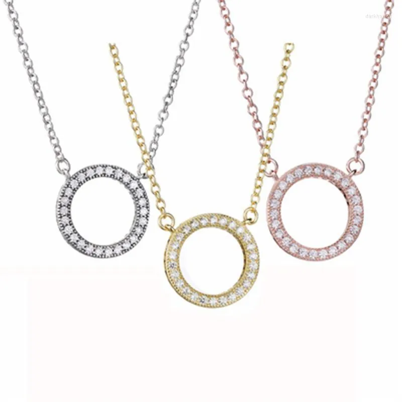 Pendentif Colliers Coeurs De Pendentifs Avec Or Rose Pour Les Femmes 925 Sterling Silver Link Chain Collier Fine Jewelry