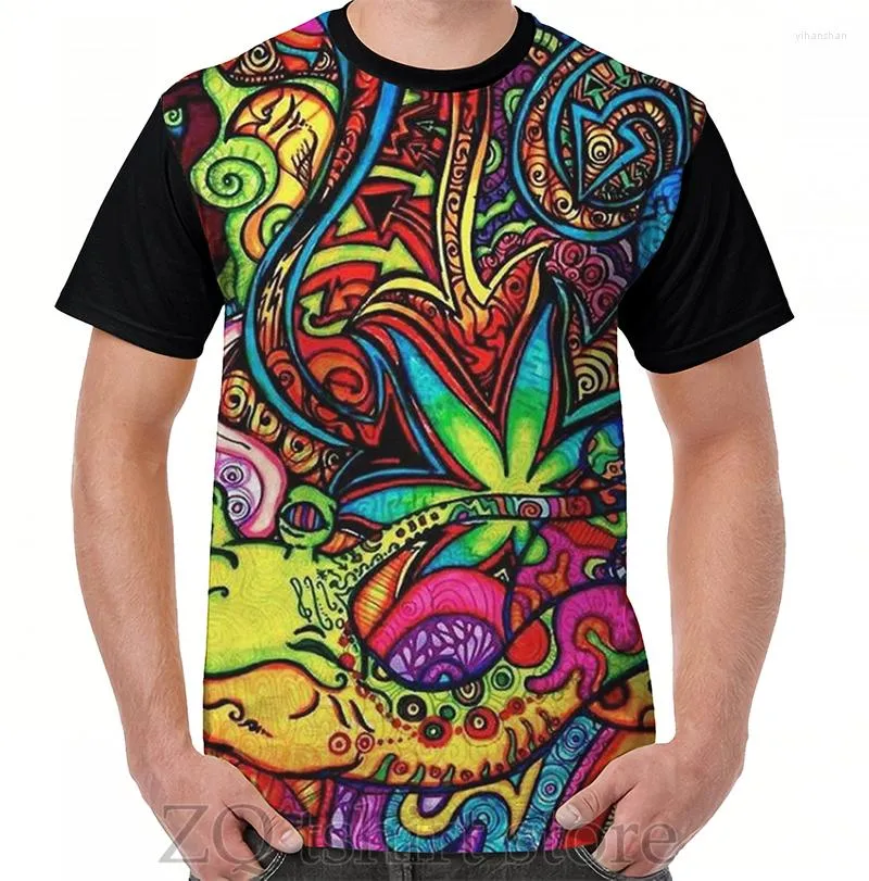 Herr t-skjortor trippy grafisk t-shirt män toppar tee kvinnor skjorta rolig tryck o-hals kort ärm tshirts