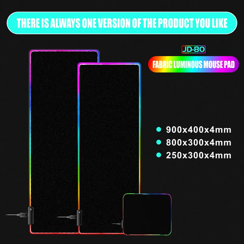 RGB Gaming Mouse Pads Stora Mousepad Gamer Mouse Mat Colorful Backlight Computer LED Desk PC Mechanical Tangentboard Mat 900x400cm