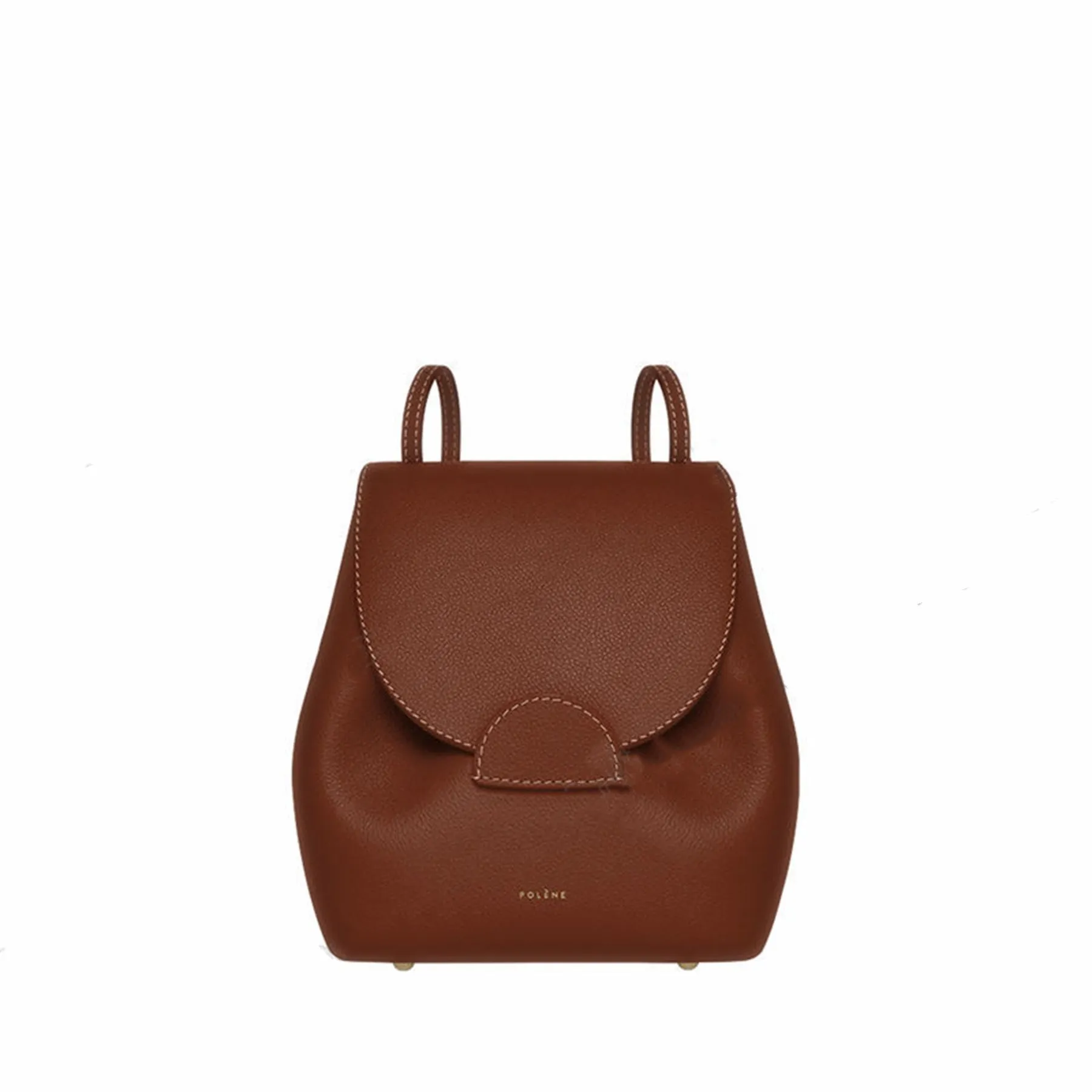 French Brand Numero Un Mini Leather Backpack for Women Full Grained Leather Designer Backpack with Sliding Leather Straps and Flap Magnetic Buckle