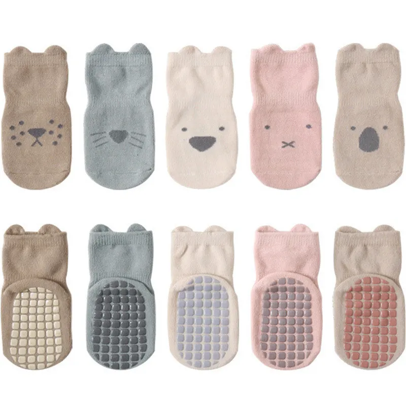 Çocuk Çoraplar 5 Pairlot 05y Sonbahar ve Kış Çocuk Çorapları Doğdu Yumuşak Pamuk Slip Floor Socks Erkek ve Kız Bebek Çorap 230310