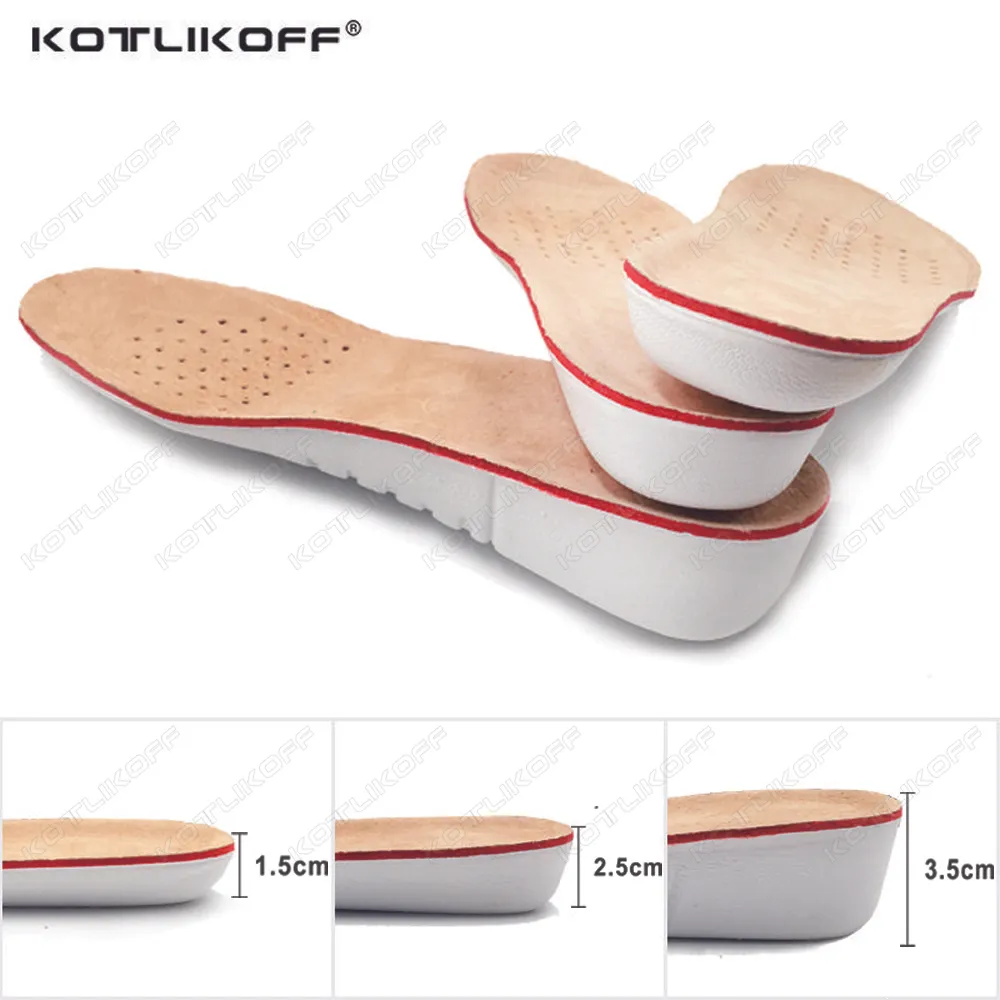 Acessórios para peças de sapatos Kotlikoff Aumentar palmilhas para crescimento 152535cm Invisible Lift Insole Inner Shoes Inner