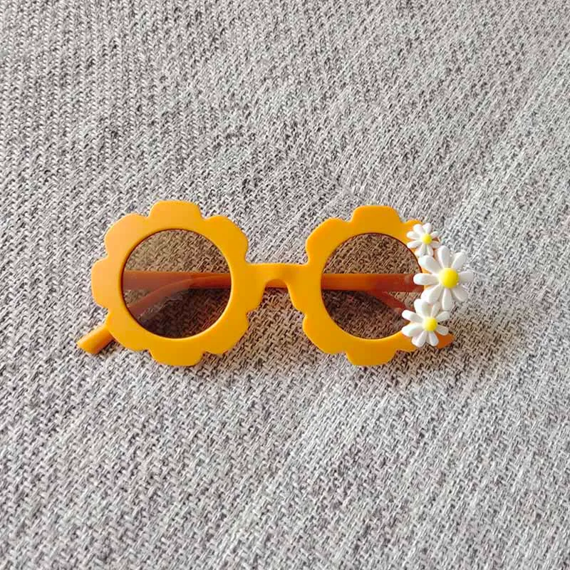 Lovely Girls Cycling Sunglasses Kids Size Fashion Round Flower Frame Eyewear With Cute Flowers