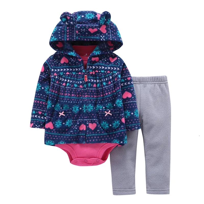 BABY GIRL BOY CLOTHES cartoon bear hooded jacket+rompers+pant autumn winter outfit costume unisex newborn set infant clothing