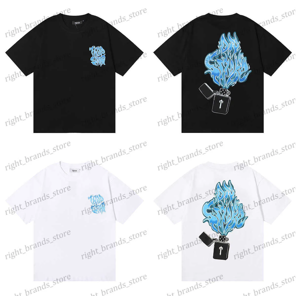 Camisetas para hombres Nicho de verano Trapstar Llama Blue más ligero Impresión Floja Camiseta de manga corta para hombres y mujeres T230311
