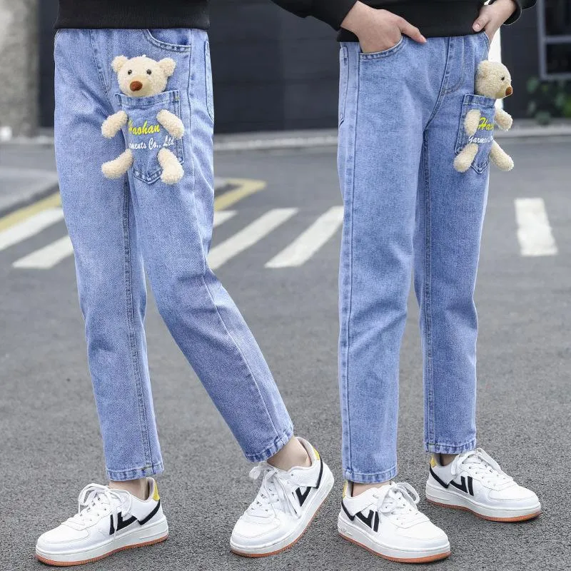 Jeans Kinder Mädchen Hosen Koreanische Kinder Kleidung Frühling Herbst Casual Hosen