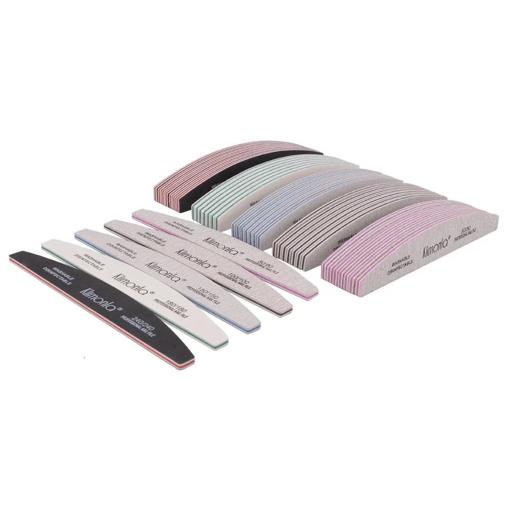 Nail File Set - Professional 80/100/150/180/240 Grit Nail Files, Half ...