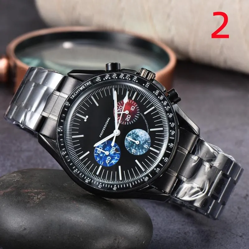 Novos relógios masculinos All Dial Work Quartz Assista a marca de alta qualidade de alta qualidade Cronógrafo relógio de aço e cinto de couro Moda