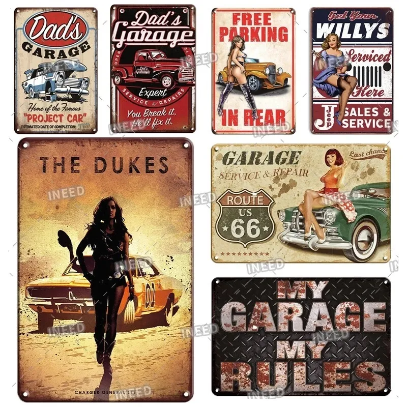 Classic Cars Metal Painting Sports Car Poster Car Repare Metal Plaque