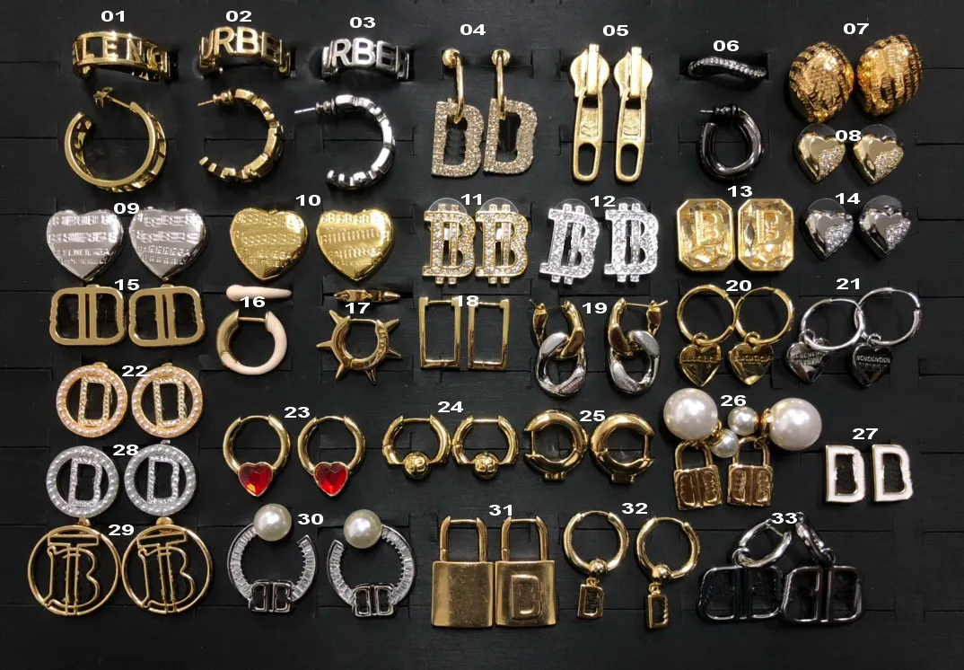 Moda prostota projektant biżuterii kolczyki stołki nowa unikalna marka Brand B Letters wisiorek z logo błyszczącego niekłasnego żyrandola kolczyki BBE13 Kobiet Prezenty