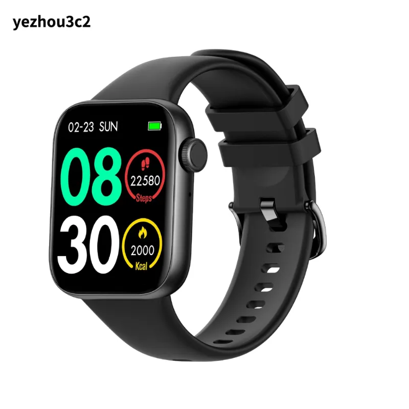 YEZHOU2 L31 schwarze Smartwatch, 1,85 Zoll großer Bildschirm mit Sport-Gesundheitsmonitor, Encoder, Bluetooth-Anrufe, Offline-Zahlung, elektronisches Kartenpaket, Dafit