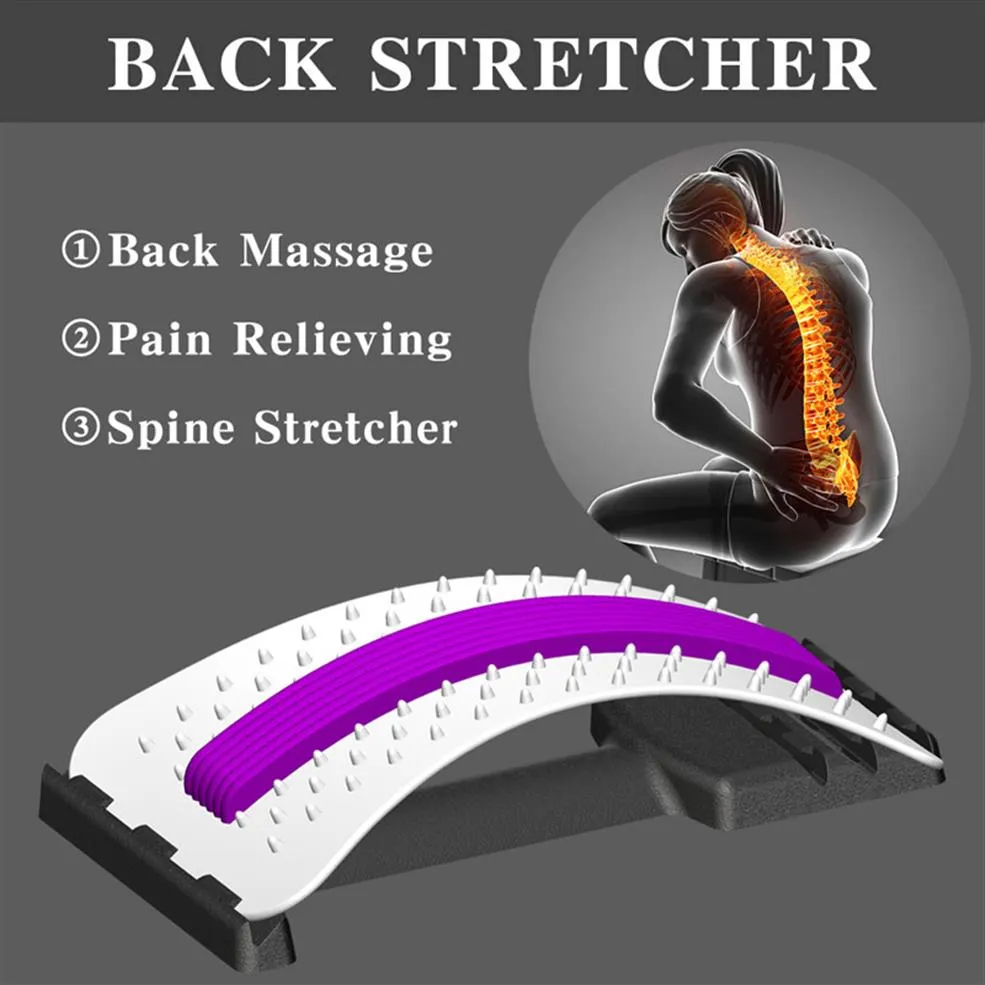 Achter stretch Massager Equipment Magic Back Stretcher Fitness Lumbale ondersteuning Relaxatie Pijn Verluchtingstherapie Gezondheidszorg320W