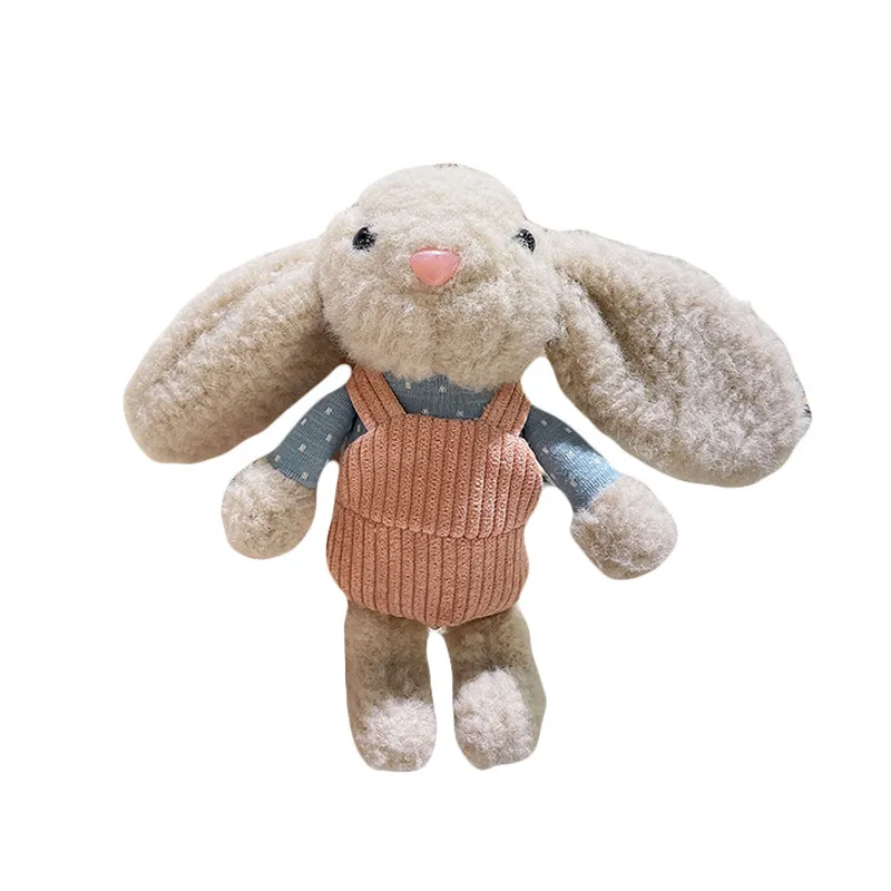 Cute carrying pants rabbit key chain pendant long-eared rabbit plush doll mini grab doll plush pendant