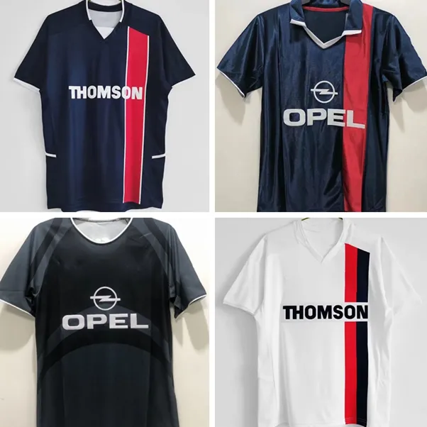 Retro voetbalshirts 1998 1999 Weah Anelka Okocha Ibrahimovic Ronaldinho Beckham PSGS Shirts Classic Shirt Vintage Kits Men Maillots de voetbal jersey