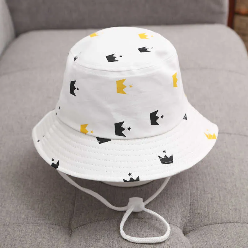 Breda brim hattar sommar baby sun hatt barn utomhus anti uv skydd krävs fiske hink hattar barn pojke flicka tecknad fiskare hatt p230311