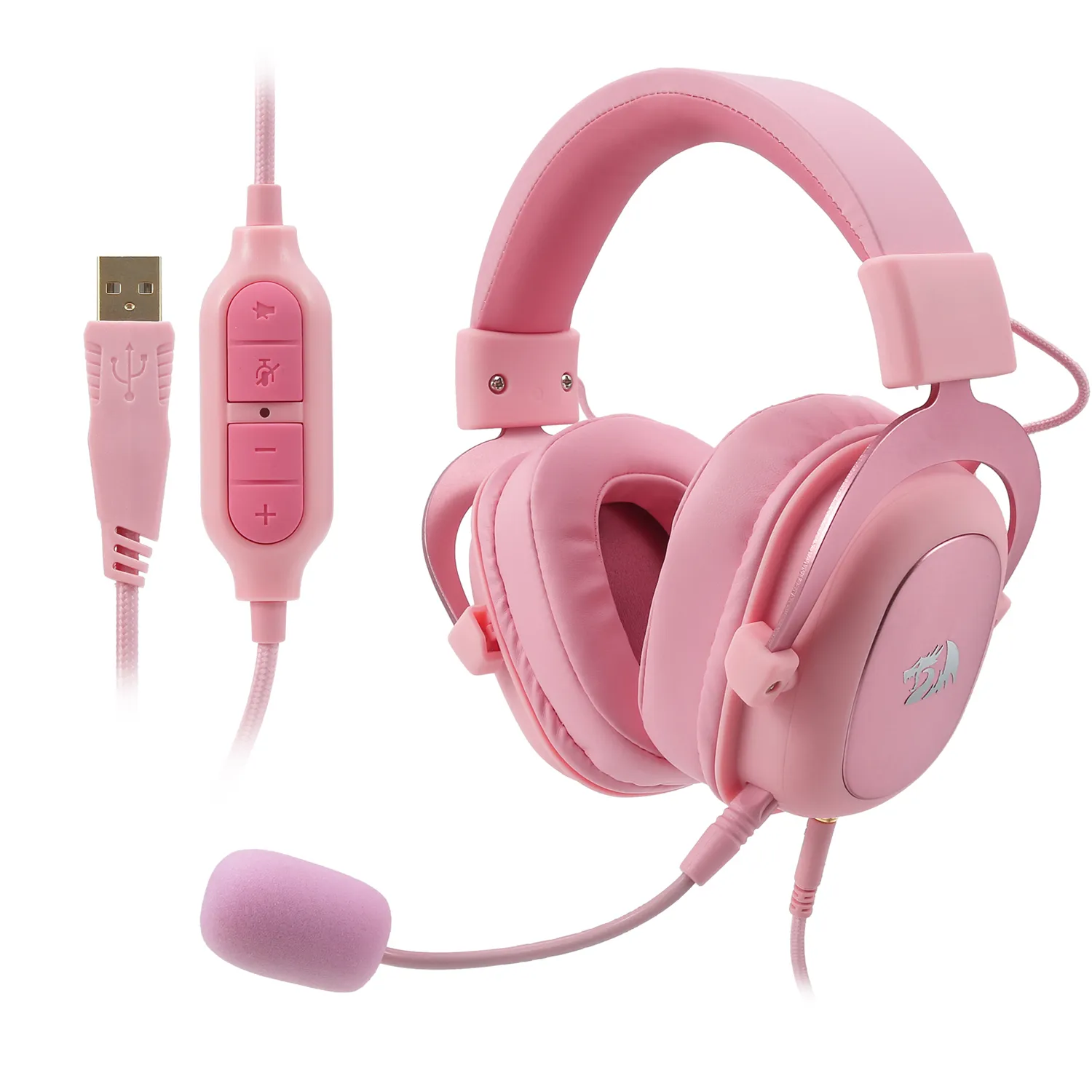 H510 Zeus 2 Wired Gaming Headphone Gamer 7.1 Surround-Sound Headset Löstagbar mikrofon för PC PS5/4 Xbox One-switch