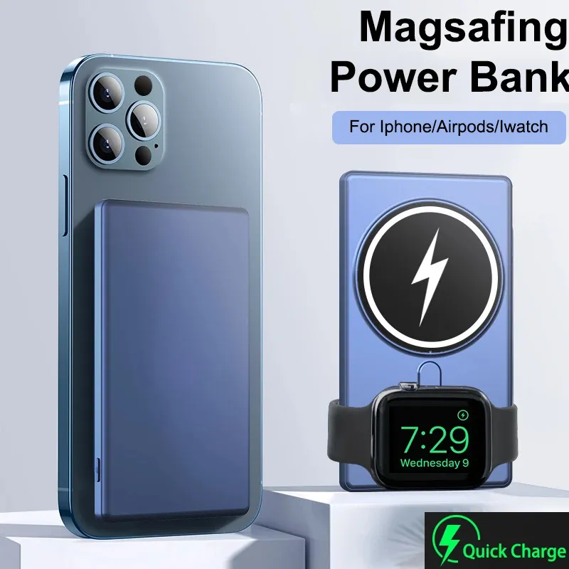 Batterie Magnétique 5000mAh - Charge Rapide Sans Fil 15W Pour IPhone 16/15/14/13/12 - Power Bank Portable Et Légère