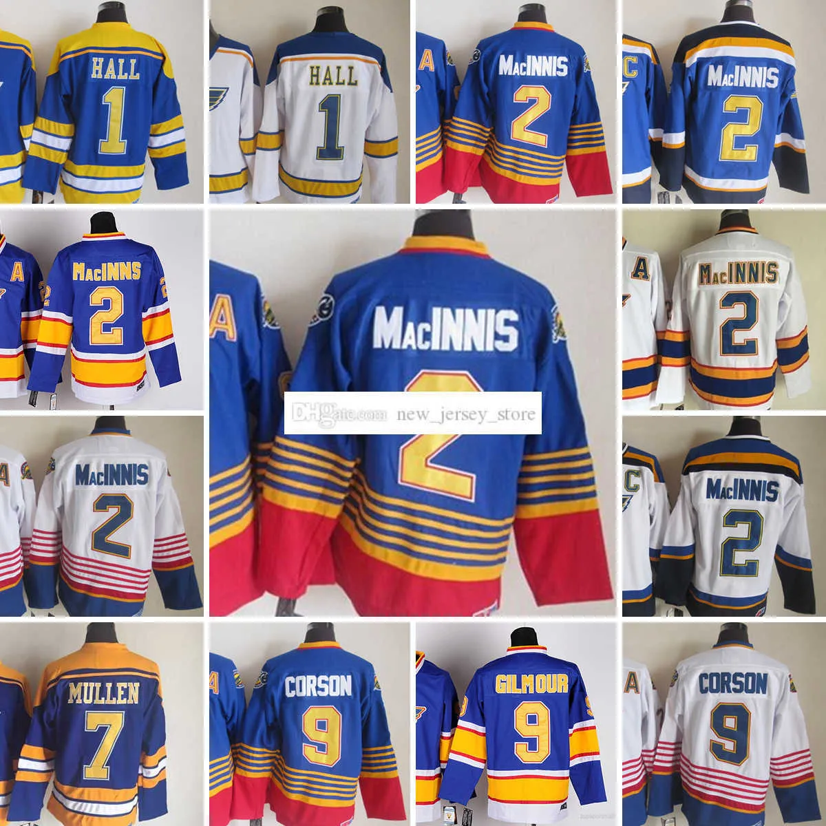 1967-1999 Movie Retro CCM Hockey Jersey Embroidery 1 GlennHall 7 JoeMullen 2 AlMacINNIS 9 ShayneCorson Vintage Jerseys