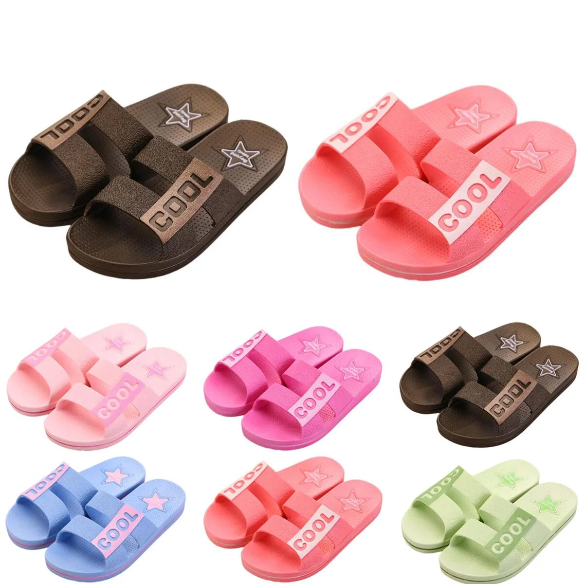 Slippers soft pink green black breathe women men shoes Beach Coast bathroom Indoor outdoor antiskid sandal size 36-45