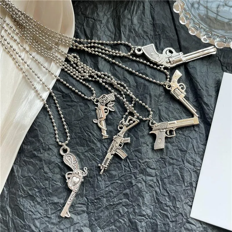 Hanger kettingen mode vintage pistool revolver ketting punk eenvoudige geometrische charmes choker sieraden feest cadeau voor vrouwelijke mannen