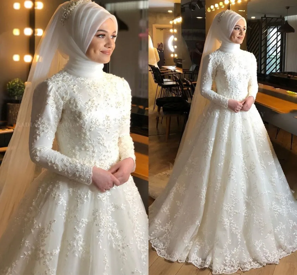 Lace Sheath Muslim Wedding Dress with Long Cape – loveangeldress