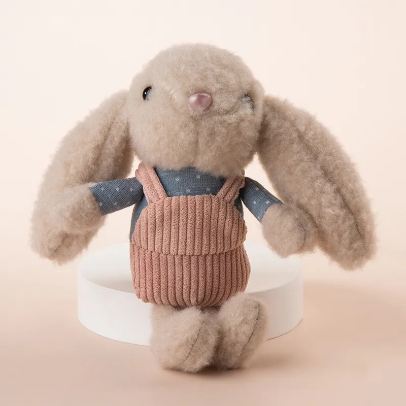 Cute carrying pants rabbit key chain pendant long-eared rabbit plush doll mini grab doll plush pendant