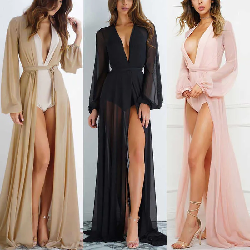 Maillots de bain pour femmes 2023 Summer Beach Cover Up Robe Solide Bikini Robe De Plage Wear Cardigan Maillot de bain Y230311