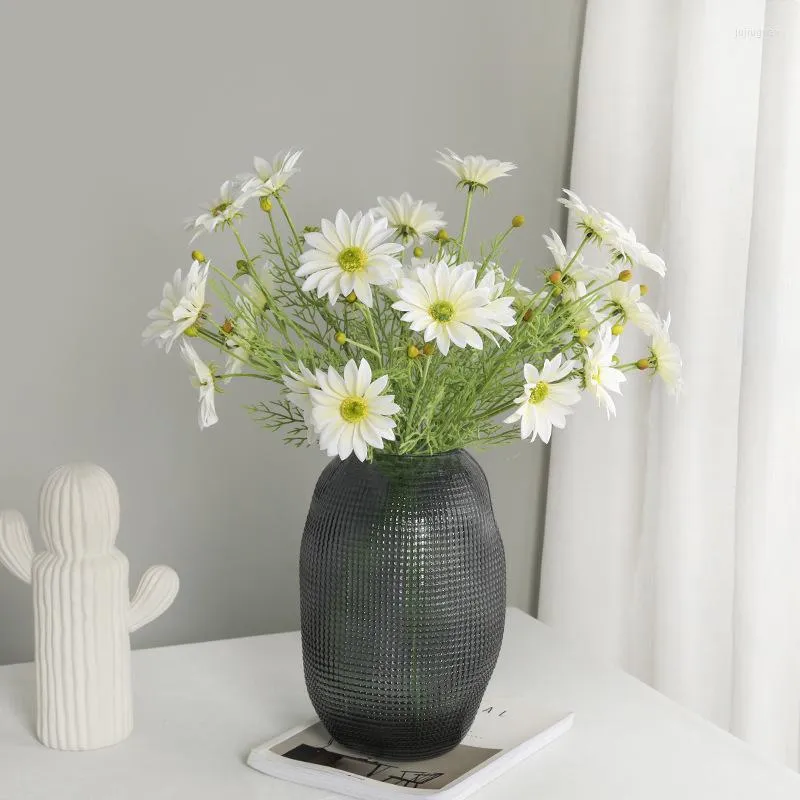 Dekorative Blumen langes Gefühl Sommer Chrysanthemen kleines frisches Simulationsdekor Daisy Bouquet Wohnzimmer Couchtisch Dekoration Künstlich