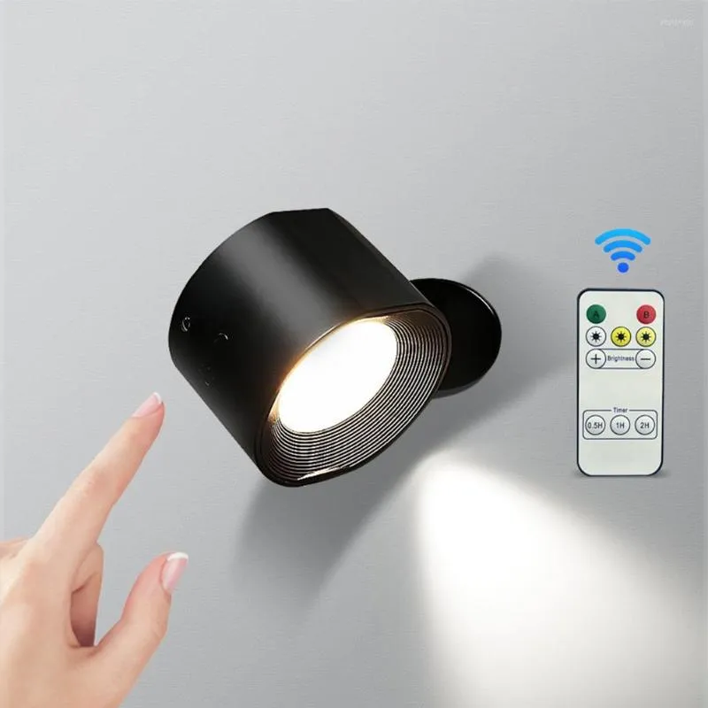 Wall Lamp LED Luminous Adjustable Brightness Lighting USB Rechargeable Remote Control Bedside Reading Lights