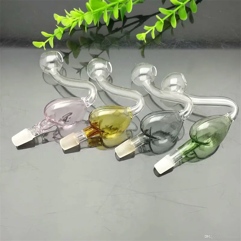 Smoking Pipes 10mm Increased Colored Peach Heart Boiler Glass Bongs Glass