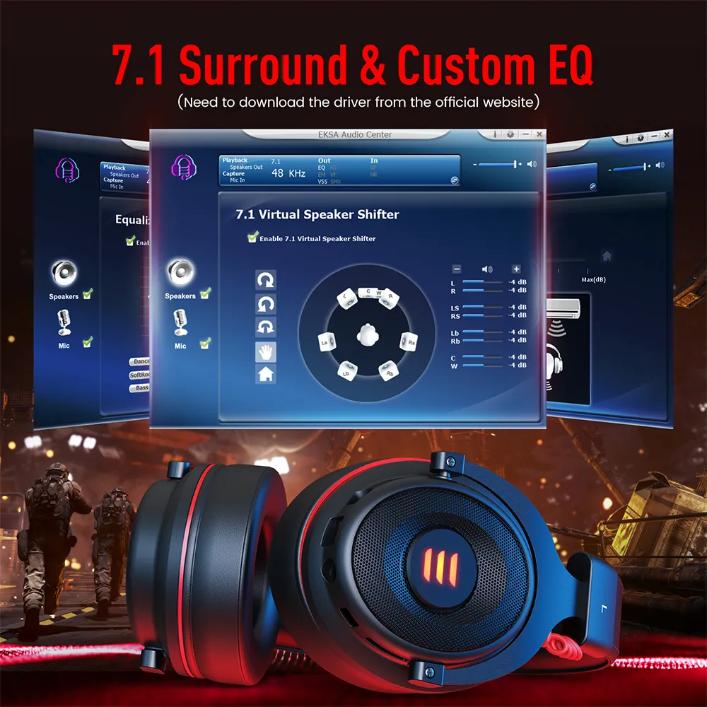 Gaming Headset Gamer Wired 3,5 mm stereo/USB 7.1 Surround gaming -hoofdtelefoon voor pc/PS4/PS5/Xbox met ruisonderdrukkingsmicrofoon