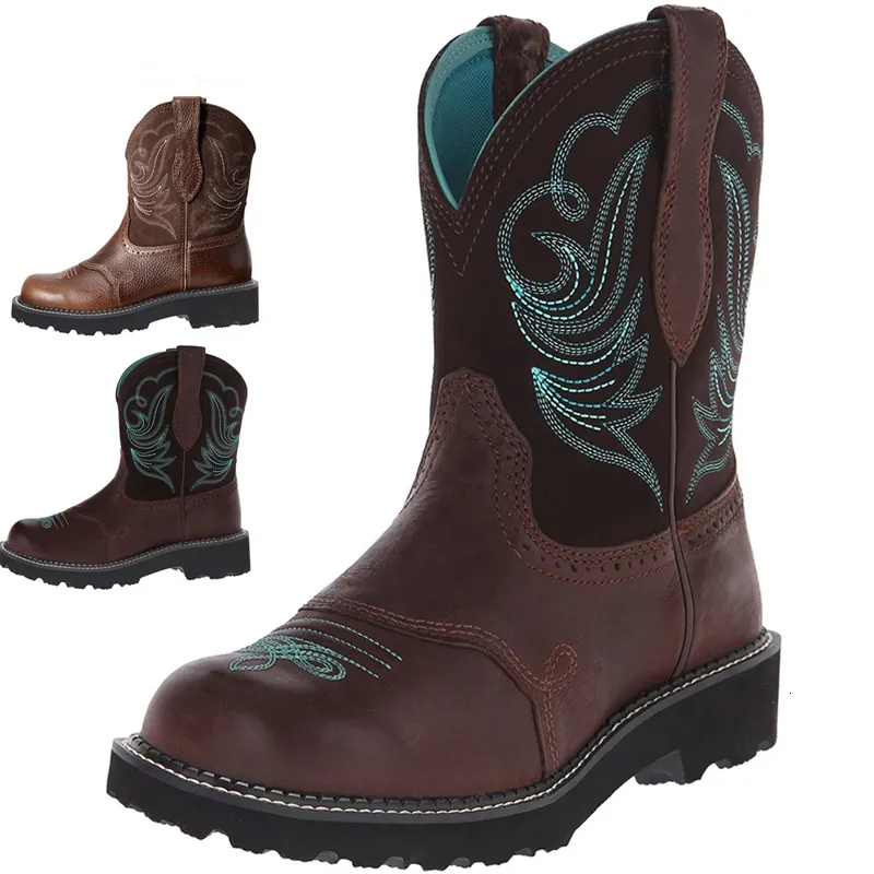 Bottes Bottes De Cowboy brodées pour hommes femmes bottes en cuir Pu bottes occidentales légères et confortables Zapatos De Hombre taille 35-42 230311