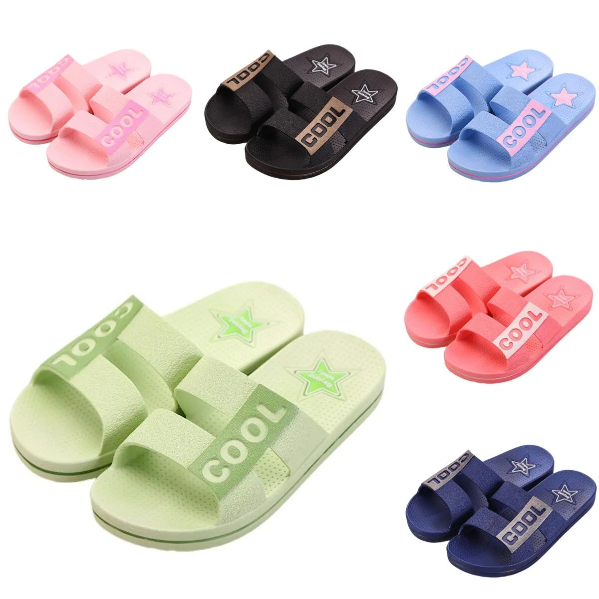 Tofflor rosa grönt svart andas lila röda kvinnor män skor strand kust badrum inomhus utomhus antiskid sandal storlek 36-45