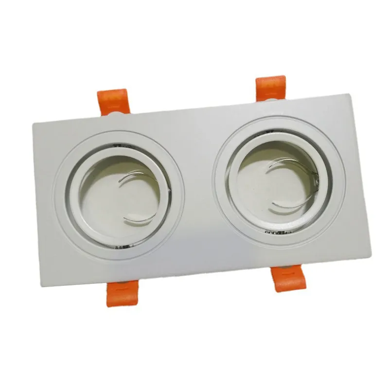 Support d'accessoires d'éclairage à trois têtes Support de lumières MR16 GU10 Spot Light Cup Holder LED Light Cups Face Ring Embedded lamp Holder 3-Head Square usastar