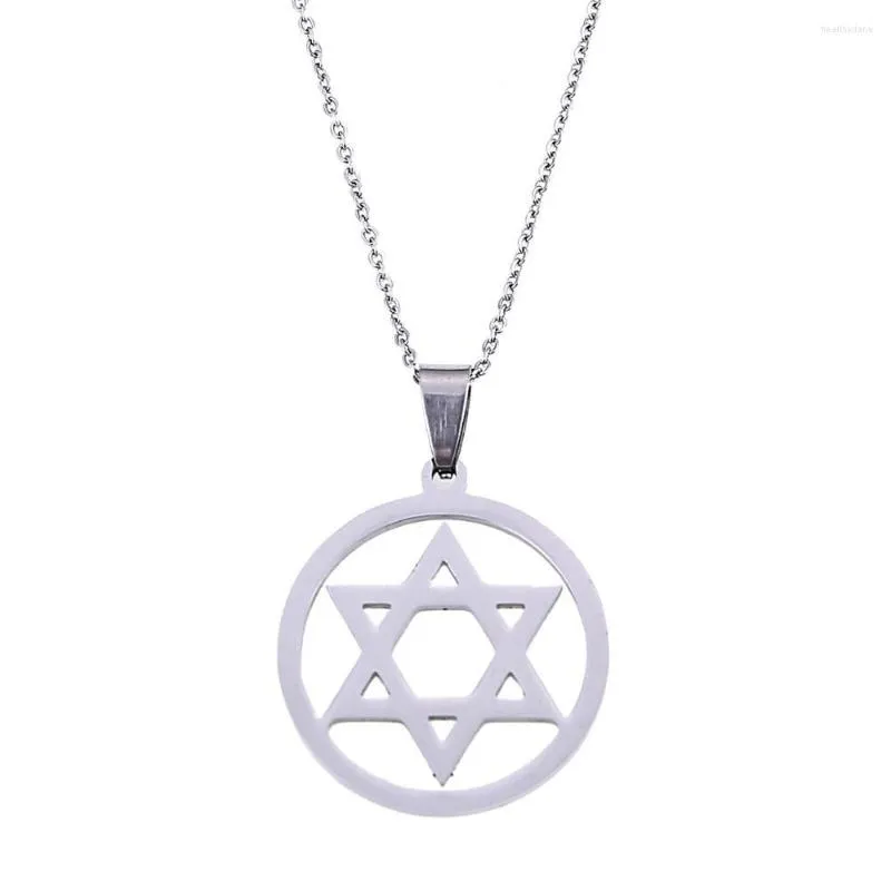 Pendant Necklaces Trendy Hexagram Necklace Magen David Silver Color Islam Arab Jewish Star Chain Jewelry