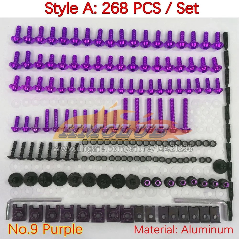 268PCS Motorcycle Kuip Bouten Volledige Schroef Kit Voor KAWASAKI NINJA ZX10R ZX 10R 10 R ZX-10R 2011 2012 2013 2014 2015 Compleet MOTO 2722