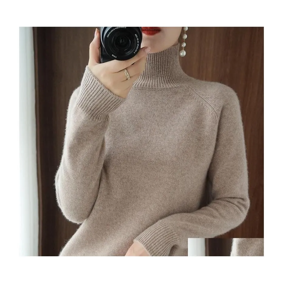 Men'S Sweaters Turtleneck Cashmere Sweater Women Winter Jumpers Knit Female Long Sleeve Thick Loose Plover S 220810 Drop Delivery Ap Dhezu