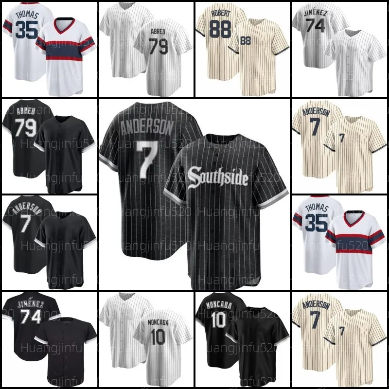 uomo donna maglia da baseball Tim Anderson Eloy Jimenez Jose Abreu Luis Robert Yoan Moncada Bo Jackson Lucas Giolito Yermin Mercede Keuchel Thomas Southside gioventù