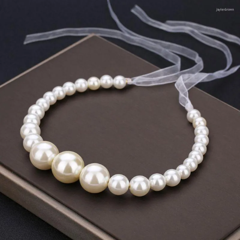 Moda Fashion Pearls Fulls Hair Bands elegante cão de cabeça doce com borla