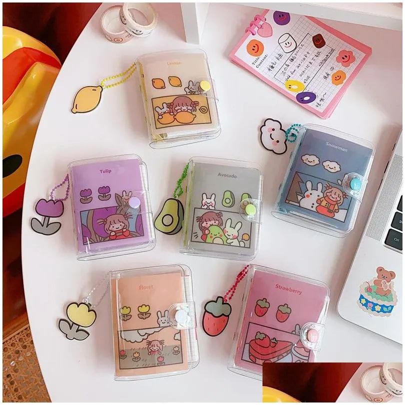 Blocs-notes Mignon Transparent Mini Looseleaf Notebook Creative Portable Pocket Hand Book 3 Ring Binder Kawaii Fournitures scolaires Papeterie Dhmew