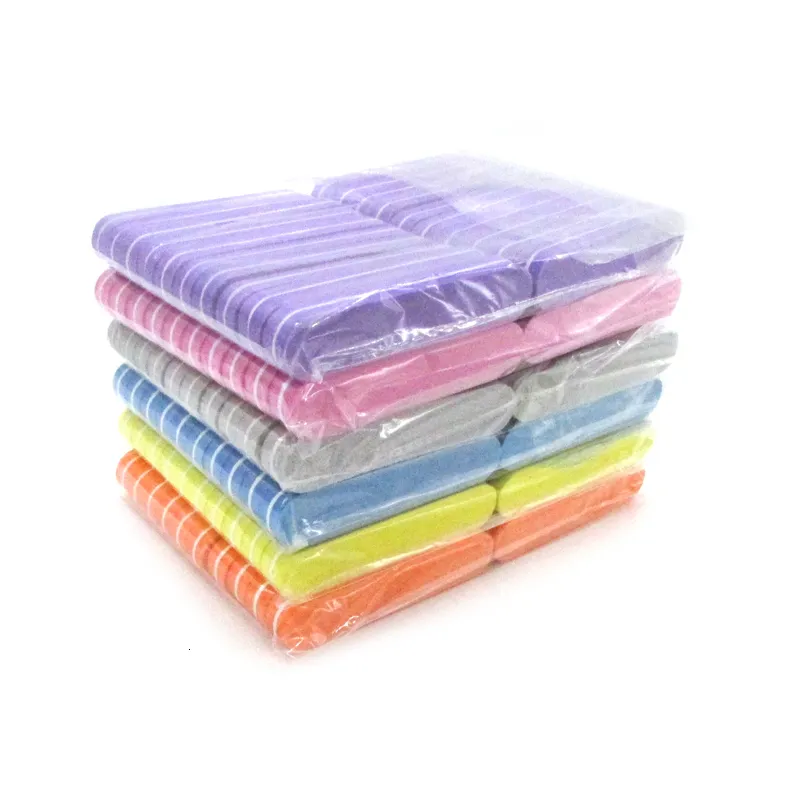 Nail Files 100pcs Sponge Nails Buffer Files Professional Brand Nail File UV Gel Nail Tool Colorful Sandpaper Lime Ongle Para Manicure Sets 230310