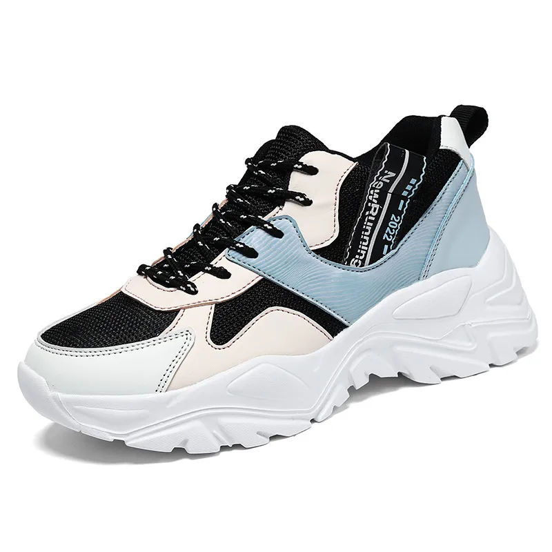 Chaussures décontractées Printemps nouvelles semelles épaisses augmentent les chaussures de papa de sport populaires Mode féminine polyvalente respirante chaussure unique semelles souples tendance 07