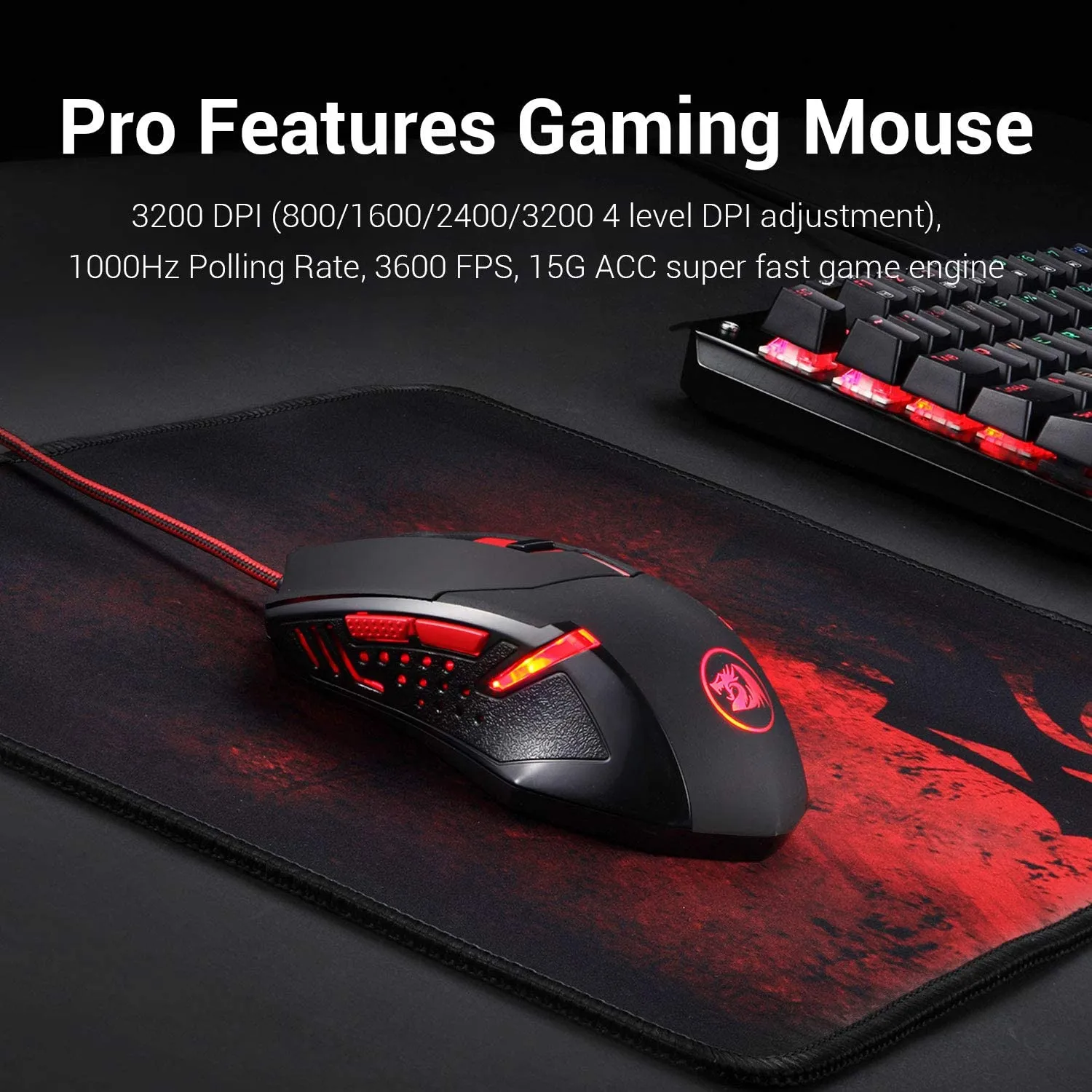 N M601 BA Gaming Mouse And Mouse Pad Combo Wired MMO 6 Button Mouse