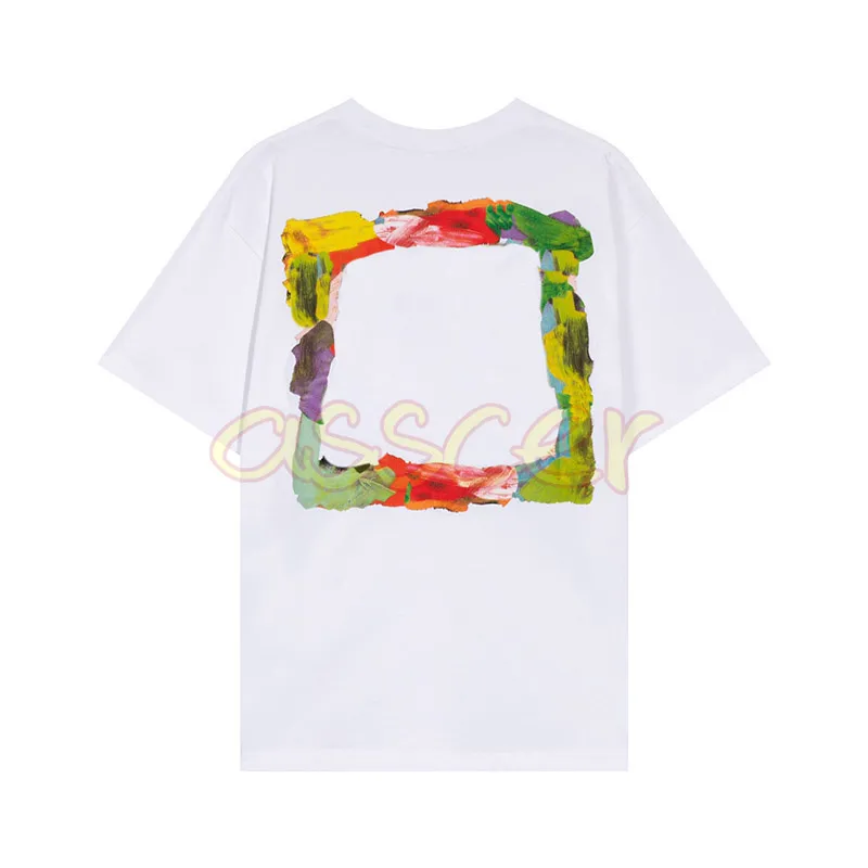High Street Mens T Shirt Designer Womens Hand-painted Oil Graffiti Printing Tees Couples Summer Clothing Size S-XL