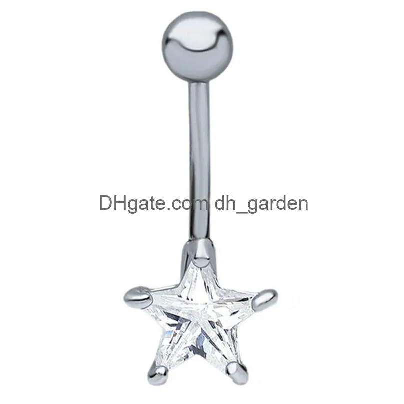 Navel Bell Button Rings D0293 3 Färger Pink Belly Ring Nice Star Style med Piercing Jewlery Body Drop Leverans smycken Dhgarden Dheu3