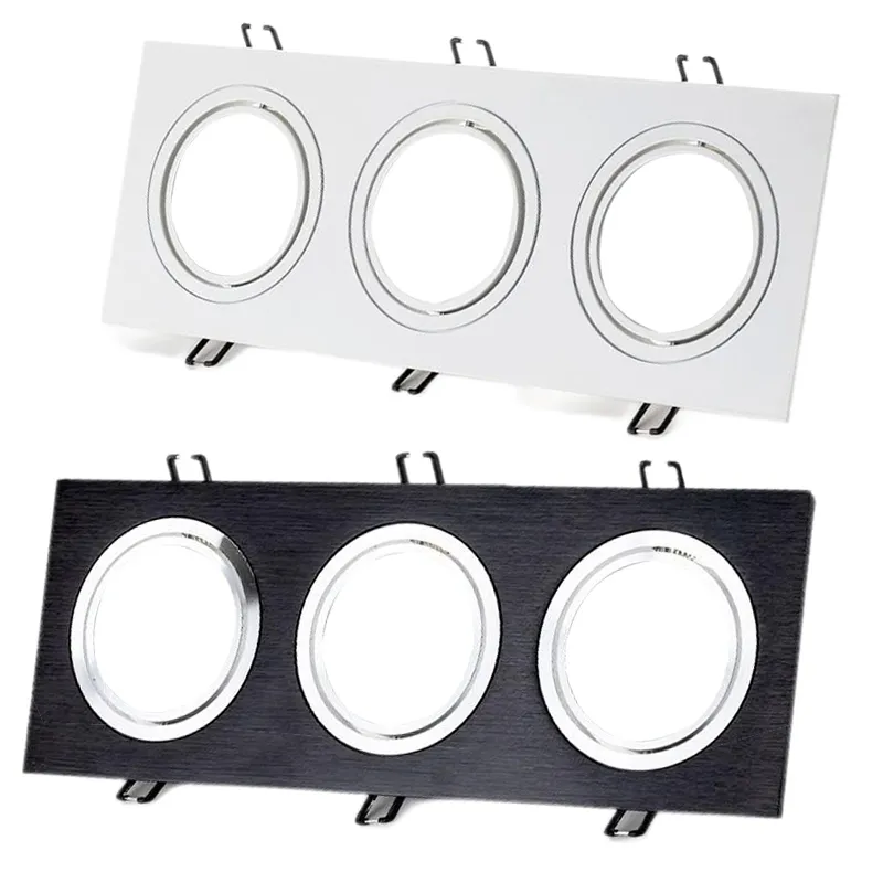 Bonjourled Square Recessed Downlight Holder – Adjustable Frame For MR16 / GU10, Nickel Finish, Fire-Rated, IP20, 3-Year Warranty